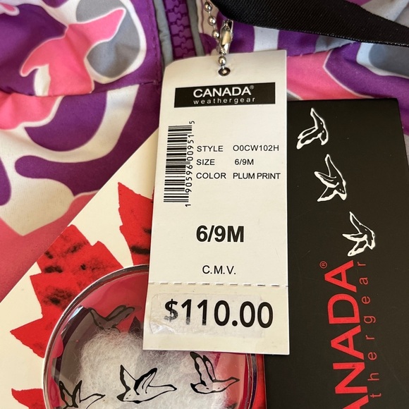 NWT Canada Weather Gear Snow Suit Hooded Kids 6/9MPurple Pink  Waterproof Warm - Picture 16 of 16